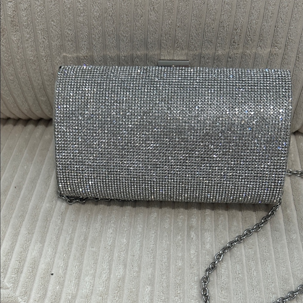 INC Elegant Silver Clutch Bag